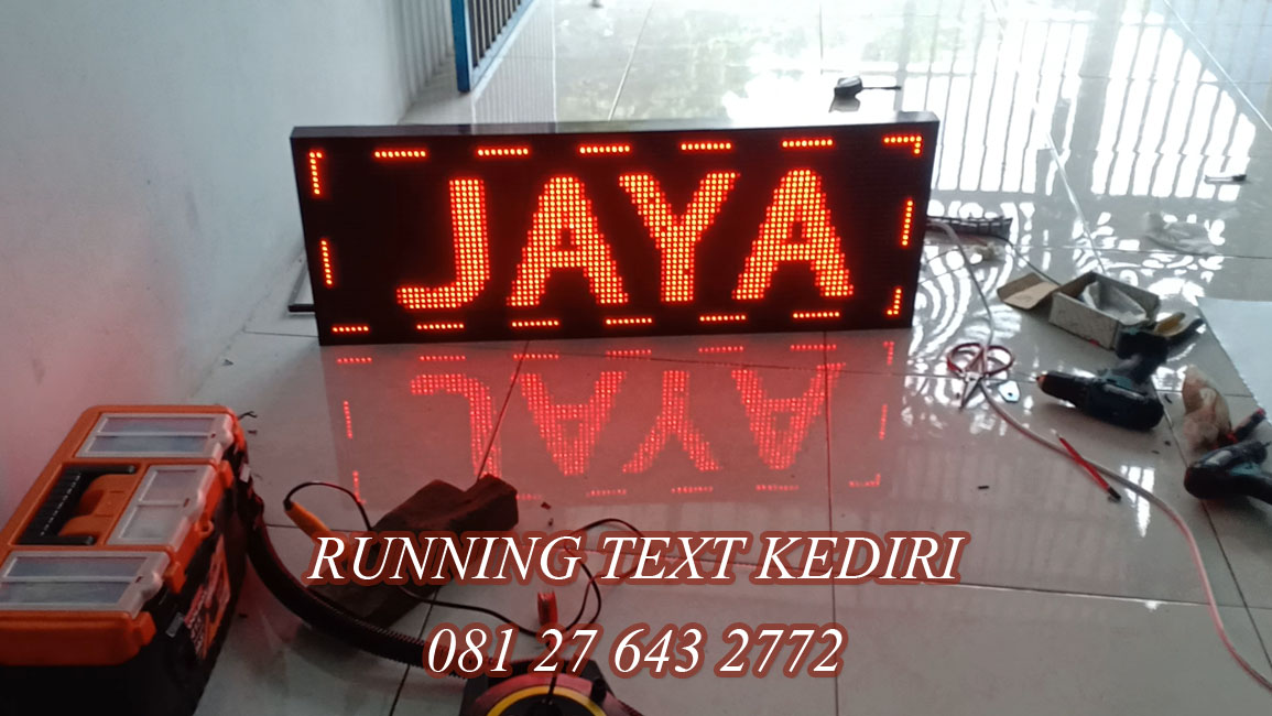 <p>Running text warna merah untuk sekolah dan kos di wilayah Kediri Blitar Tulungagung Nganjuk Trenggalek Jombang. Dengan harga terjangkau kualitas terjamin dan memiliki kekuatan yang lebih baik garansi 1 tahun. kunjungi www.runningtextkediri.com</p>
